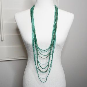 2000s Urban Outfitters Long Layered Beaded Necklace